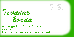 tivadar borda business card